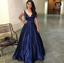 Sherri Hill Blue Size 2 Navy 50 Off Floor Length Ball gown on Queenly
