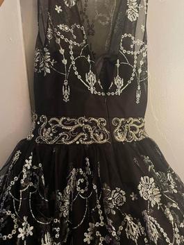 Jovani Black Size 6 50 Off Military Embroidery A-line Dress on Queenly