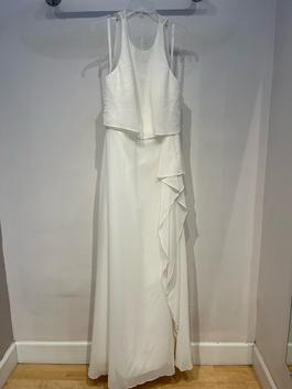 Amsale White Size 12 Floor Length Plus Size Bridesmaid A-line Dress on Queenly