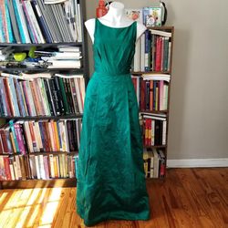 Ronnie and Irit Studio Green Size 2 50 Off Silk Military Floor Length A-line Dress on Queenly