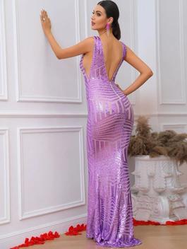 Love&lemonade Purple Size 4 Military Loveandlemonade Mermaid Dress on Queenly