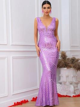 Love&lemonade Purple Size 4 Lavender $300 Prom Military Mermaid Dress on Queenly