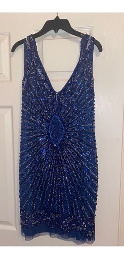Rachel Allan Blue Size 12 Midi $300 Cocktail Dress on Queenly