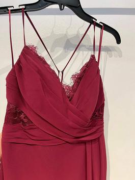 Hayley Paige Red Size 10 Bridesmaid Spaghetti Strap A-line Dress on Queenly