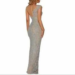 Style PS5007C Portia and Scarlett Silver Size 8 Side slit Dress on Queenly