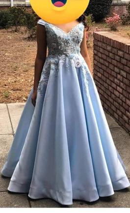 Sherri Hill Light Blue Size 2 Beaded Top Bridgerton Embroidery Ball gown on Queenly
