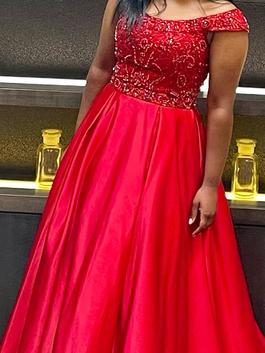 Sherri Hill Red Size 2 Beaded Top Ball gown on Queenly