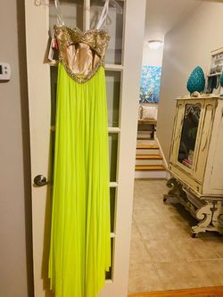 Tiffany Designs Yellow Size 2 Sweetheart $300 A-line Dress on Queenly