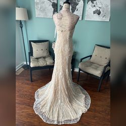 Jovani White Size 4 Military Floor Length Sweetheart Mermaid Dress on Queenly