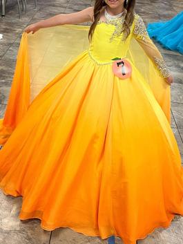 Sugar kayne Yellow Size 0 Floor Length One Shoulder Ball gown on Queenly