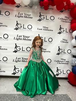 Little Rosie Green Size 0 Embroidery Girls Size Beaded Top Ball gown on Queenly