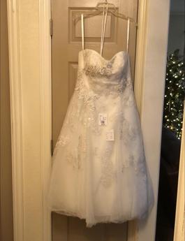 Oleg Cassini White Size 10 Tulle Cotillion Tea Length Ball gown on Queenly