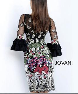 Jovani Black Size 0 Interview 50 Off Embroidery Midi Cocktail Dress on Queenly