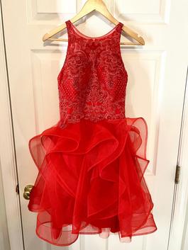 JJsHouse Red Size 2 Midi Sequined $300 Cocktail Dress on Queenly