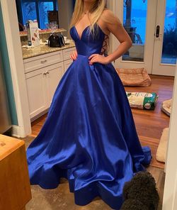 Sherri Hill Blue Size 2 Medium Height Ball Gown Sweetheart Corset A-line Dress on Queenly