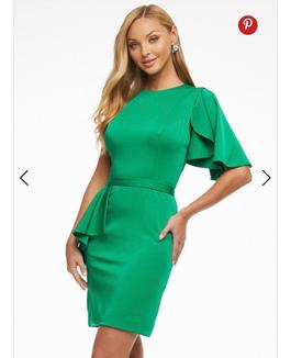 Ashley Lauren Green Size 4 Emerald $300 Midi Cocktail Dress on Queenly