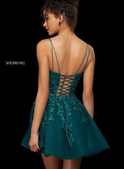 Sherri Hill Green Size 6 Tulle Sweetheart Midi A-line Dress on Queenly