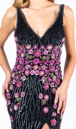 Primavera Black Size 12 Euphoria Floor Length Side slit Dress on Queenly