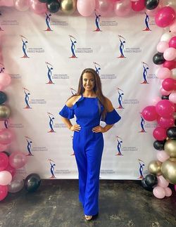 Mac Duggal Blue Size 6 Interview Jumpsuit Dress on Queenly