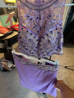 Blush Prom Purple Size 4 $300 Two Piece Blush Cocktail Dress on Queenly