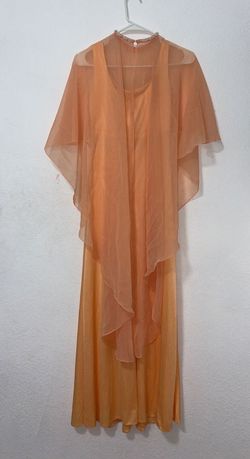 Emma Dom Orange Size 6 Vintage Floor Length Belt Straight Dress on Queenly