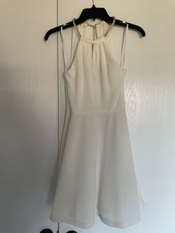 B. Darlin White Size 4 Rose Gold Military Floor Length A-line Dress on Queenly