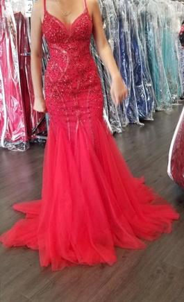 Madison James Red Size 2 Floor Length $300 Ball gown on Queenly