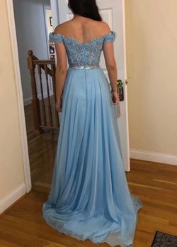 Sherri Hill Blue Size 00 Pageant Floor Length 50 Off Belt A-line Dress on Queenly