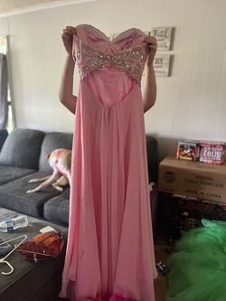mari lee Pink Size 6 Sequin Strapless $300 Straight Dress on Queenly