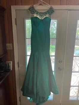 Sherri Hill Green Size 2 Prom Sheer Train Dress on Queenly