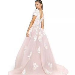 Portia and Scarlett Light Pink Size 16 Plus Size Overskirt Ball gown on Queenly