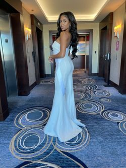 Jovani White Size 0 Bachelorette Bridal Shower Floor Length Jumpsuit Dress on Queenly