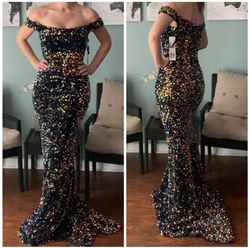Jovani Multicolor Size 2 Floor Length Prom Mermaid Dress on Queenly