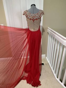Sherri Hill Red Size 8 Floor Length V Neck Prom Straight Dress on Queenly