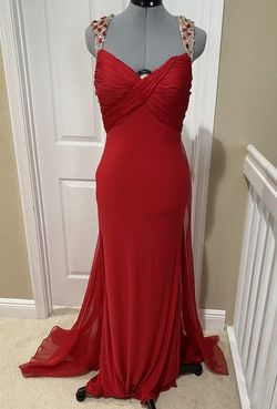 Sherri Hill Red Size 8 Floor Length V Neck Prom Straight Dress on Queenly
