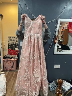 David's Bridal Pink Size 14 Pageant $300 Train Dress on Queenly