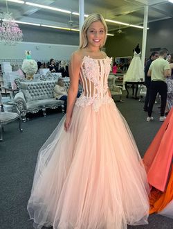 Cesar Solorzano Pink Size 4 Quinceanera Bustier Ball gown on Queenly