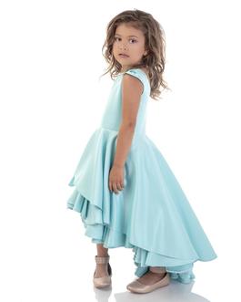 Custom Blue Size 0 Turquoise Interview Train Dress on Queenly