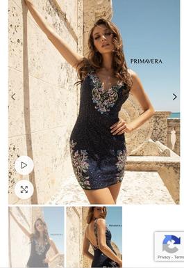 Primavera Blue Size 8 Mini Jewelled Cocktail Dress on Queenly