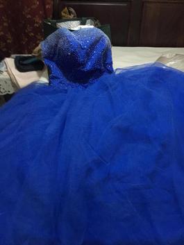 Blue Size 14 Train Dress on Queenly