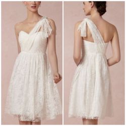 Jenny Yoo White Size 12 Bachelorette Euphoria Cocktail Dress on Queenly