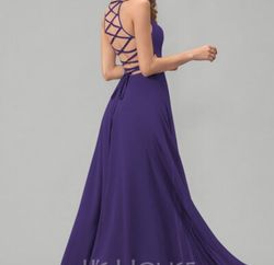 JJ's House Purple Size 8 Backless Side slit Dress on Queenly