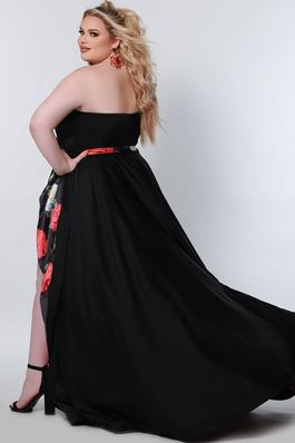 Style CE2203 Sydney's Closet Black Size 14 Floor Length Print Tall Height Ball gown on Queenly