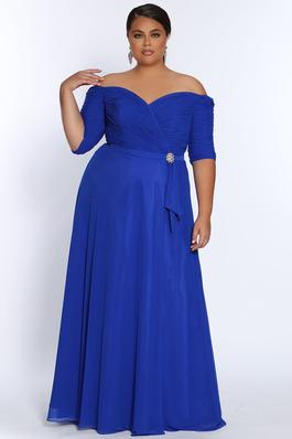 Style CE2009 Sydney's Closet Royal Blue Size 14 Sleeves Tall Height Straight Dress on Queenly