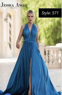 Style 571 Jessica Angel Green Size 0 One Shoulder Black Tie Military Floor Length Straight Dress on Queenly