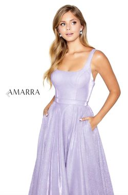 Style 20308 Amarra Blue Size 8 Lavender Black Tie Floor Length A-line Dress on Queenly