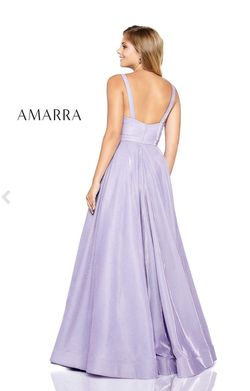 Style 20308 Amarra Blue Size 8 Lavender Black Tie Floor Length A-line Dress on Queenly