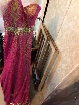 Style 5266 paparazzi Pink Size 8 $300 70 Off Floor Length Train Dress on Queenly