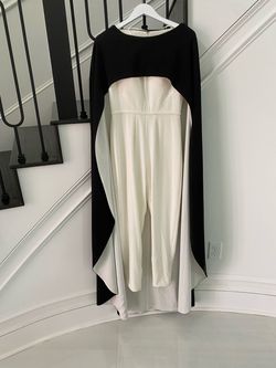 Mac Duggal White Size 4 Floor Length Bridal Shower Bachelorette Jumpsuit Dress on Queenly