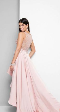 Terani Couture Pink Size 4 Embroidery Pageant Prom Jewelled Train Dress on Queenly